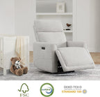 CHITA Electronic Power Recliner Chair Swivel Glider, FSC Certified Modern Nursery Rocking Chair with USB and Type-C Ports, Ivory