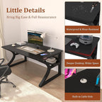 AZN Computer Desk, 47'' Computer Desk, Home Office Desks w/Storage, Home Office Desks w/U-Size Metal Frame for Home Office Bedroom, Study Writing Work Table w/Water-Resistant, Scratchproof Surface