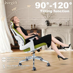 Ergonomic Office Chair Big and Tall Desk Chair, Dual-backrest Computer Chair with 3D Adjustable Arms and Lumbar Support, 500lbs Extra Wide Seat, for Home & Office Use,Green
