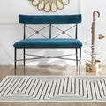 RUGGABLE x Jonathan Adler Machine Washable Modern Runner Rug – Labyrinth Black/Ivory 2.5x7, Stain-Resistant, Non-Slip – Washable Rug for Hallway, Entryway, Living Room & Kitchen–with Standard Pad