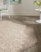 Unique Loom Solid Shag Collection Area Rug (4' Octagon, Taupe)