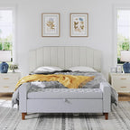King Size Headboard Only, Velvet Upholstered Headboard King/California King Size Wall Mount and Bed Frame Mount, Featuring High-Density Sponge Padding Easy Assembly Comfort Style-Cream