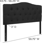 BizChair Tufted Upholstered Full Size Headboard in Black Fabric
