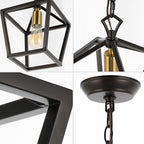 JONATHAN Y JYL7618C Pagoda 8" 1-Light Vintage Farmhouse Iron Chain Pagoda LED Pendant Minimalist, Rustic, Industrial, Classic, Living Room, Dining Room, Bedroom, Foyer, Oil Rubbed Bronze/Brass Gold