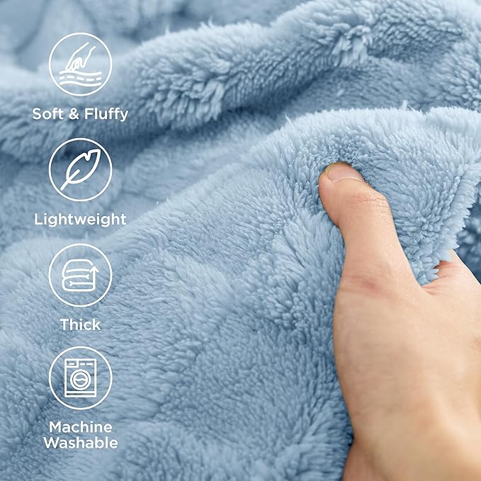 Bedsure GentleSoft Light Blue Throw Blanket for Couch - Super Soft Cozy Blankets Gifts for Women Men Girls, Cute Small Fleece Throws for Bedroom Home Decor, 50x70 Inches