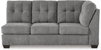 Signature Design by Ashley Marleton Contemporary Left-Arm Facing Tufted 2-Piece Sectional with Chaise and Loose Seat Cushions, Light Gray