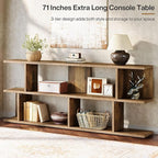 Tribesigns 71 Inches Extra Long Sofa Table Behind Couch, 3-Tier Farmhouse Console Table, Long Foyer Table with Storage for Hallway, Entryway & Living Room