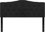 BizChair Tufted Upholstered Queen Size Headboard in Black Fabric