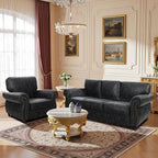 Living Room Furniture Sets,Sofa Sets and Couch Sets for Living Room,Mid-Century Vintage Sofa Couches with Rivet Design (Grey, Single+3 Seater)