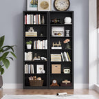 75" Tall Bookshelf, 6-Tier Floor Standing Bookcase with Adjustable Shelves, 24" Wide Open Storage Shelf, Modern Display Organizer for Home Office, Living Room, Bedroom, Study