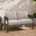 Gand Patio Outdoor Loveseat,Wicker Conversation Set with Thick Cushion for Porch, Garden, Yard