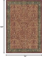 RUGGABLE x Morris & Co Machine Washable Christmas Area Rug – Acorn Amber Red 6x9, Stain-Resistant, Non-Slip – Medium Rugs for Living Room, Bedroom, Hallway, Entryway & Office–with Standard Pad