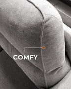 88.97" Modern Sofa Couches for Living Room, Deep Seat Sofas with 8”Cushion, Comfy 2-Seater Chenille Loveseat with Convertible Armrest, Removable Sofa Cover, High Leg(Light Gray)