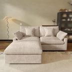JACH Sectional Couches for Living Room, Cloud Sectional Couch with Deep Seat, Love Seat Modular Sofa with Chaise Ottoman, Covers Removeable & Washable, Sofas Furniture for Living Room, Khaki
