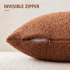 Foindtower Pack of 2, Decorative Textured Boucle Throw Pillow Covers Accent Solid Pillow Cases Neutral Couch Cushion Case for Chair Sofa Bedroom Living Room Home Decor 22x22 Inch Burnt Orange Hazel