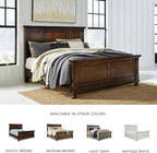 Signature Design by Ashley Porter Traditional King Panel Bed, Foundation or Box Spring Needed, Dark Brown