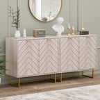 Scurrty 31.5'' Sideboard Buffet Cabinet with Storage,Sideboard Buffet Set of 2, Natural Storage Cabinet with Doors and Adjustable Shelf, Ancient Style for Living Room, Kitchen, Log Color