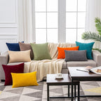GAWAMAY Decorative Chenille Throw Pillow Covers 24x24 Inch Pack of 2, Soft Square Couch Pillow Cover for Sofa Cushion Living Room Bedroom Solid Dyed Pillowcases Teal 60x60cm (ONLY Covers)