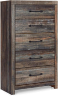 Signature Design by Ashley Drystan Casual 5 Drawer Chest, Dark Brown & Gray