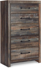 Signature Design by Ashley Drystan Casual 5 Drawer Chest, Dark Brown & Gray