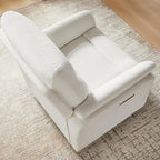 VANOMi Power Recliner Chair Swivel Glider, Electric Rocking Recliner Chairs with USB and Type-C Ports, Nursery Chair Recliner for Living Room, Bedroom, Apartment（White）