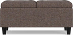SIMPLIHOME Harrison 36 inch Wide Transitional Square Coffee Table Storage Ottoman in Mink Brown Tweed Look Fabric, Assembled, for the Living Room and Bedroom