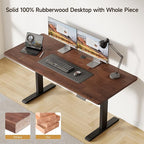 ONBRILL Standing Desk, 55x23.6 Inches Whole-Piece Board Rectangle Stand Up Desk with Solid Wood Desktop and Memory Controller, Adjustable Height from 28-46 Inches for Home & Office, Black Walnut