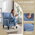 Accent Chair, Modern Living Room Chairs with Wingback, Comfy Upholstered High Back Single Sofa for Bedroom, Mid-Century Reading Armchair Sillas para Sala