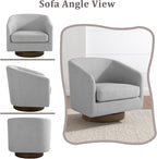 Lumibee Swivel Accent Chair, Chenille Fabric Swivel Barrel Chair for Living Room, Modern Comfy Upholstered Round Armchair Single Sofa Chair for Bedroom, Club-Cool Gray