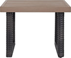 Crosley Furniture Beaufort Beaufort All Weather Rattan Wicker Outdoor Side Table for Patio, Deck, Porch, Brown