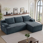 96''Sectional Couches for Living Room,Modern Modular Sectional Sofa,Upholstered Boneless Couch with Pockets,Comfy Cloud Couch with L Shaped Chaise (Dark Grey, 96''W Right Facing Chaise)