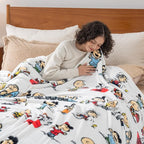 Berkshire Blanket Peanuts® VelvetLoft® Cute Character Snoopy Plush Blanket,Peanuts Stripe Multi,King 90 in x 108 in (Official Peanuts® Product)