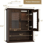 CJL Bathroom Wall Cabinet with Motion Sensor Led Light, Over The Toilet Storage Cabinet, 18.9'' x 23.6'' Medicine Cabinet of Mid-Century Modern Design with Acrylic Door, Brown