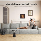 107.5" Cloud Modular Sectional Sofa with L-Shape Chaise, Modern Upholstered Couches for Living Room, Deep Seat Boneless Couch, No Assembly Required, Plush Corduroy Fabric (Grey, Right Facing Chaise)