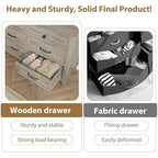 GarveeHome 6 Dresser for Bedroom, 47 in Wide Drawer Dresser with Storage Freestanding, Wooden Closet Storage Chest for Living Room, Bedroom, Entryway, Grey