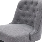 MINCETA Bar Stools Set of 4, 26 Inch Upholstered Barstools with Low Tufted Back and Footrest, Swivel Counter Height Barstools for Kitchen Island Home Bar Performance Fabric Gray