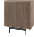 Henn&Hart 28" Fluted Wooden Accent Cabinet, Modern Ribbed Sideboard Buffet Cabinet with 2 Doors and an Adjustable Shelf for Living Room, Dining Room, Bedroom or Entryway, Antiqued Gray Oak
