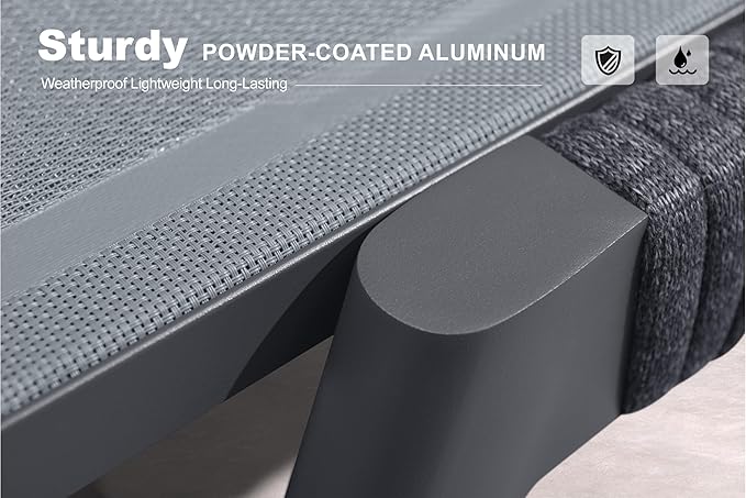 PURPLE LEAF Outdoor Chaise Lounge 2 Pieces Patio Recliner Sunbathing Tanning Chair for Poolside Balcony with Armrests Backyard Moon Basalt