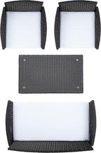 SAFAVIEH PAT7506A Collection Bandele Black and Beige 4-Piece Outdoor Living Patio Set