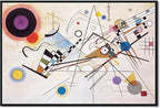 Wieco Art Large Framed Canvas Wall Art Wassily Kandinsky Composition VIII Picture Print of Famous Paintings Abstract Canvas Prints for Living Room Home Decor Wall Decorations