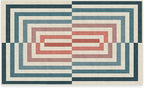 RUGGABLE x Jonathan Adler Washable Modern Area Rug – Op Art Teal 3x5, Stain-Resistant, Non-Slip – Small Machine Washable Rugs for Living Room, Bedroom, Hallway, Entryway & Office–with Cushioned Pad