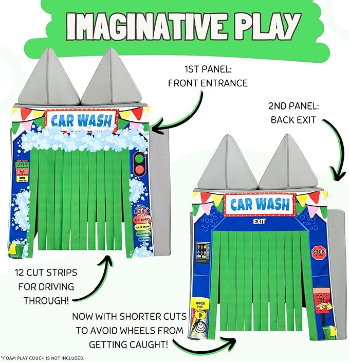 Couch Swag Play Panel for Childrens Foam Sofa Kids Couch (Car Wash)