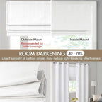 Madison Park Galen Cordless Roman Shade, 34"W x 64"H, Sheen White – Room Darkening, Thermal Insulated, Energy Efficient Window Blind with Subtle Sheen Basketweave Fabric for Privacy