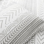 Lush Decor Hygge Geo Reversible 3 Piece Cotton Duvet Set, Full/Queen, Gray & White