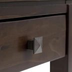 SIMPLIHOME Cosmopolitan SOLID WOOD 18 inch Wide Square Contemporary End Side Table in Mahogany Brown for the Living Room and Bedroom