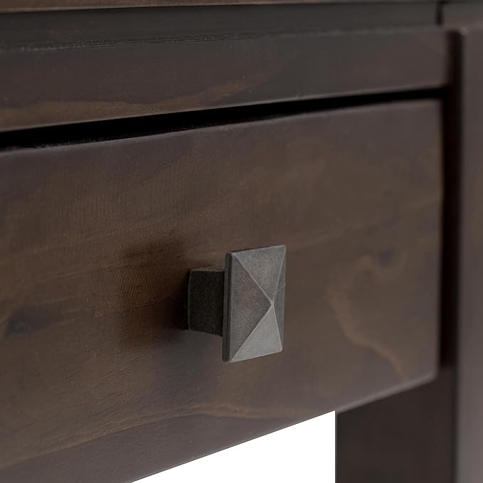 SIMPLIHOME Cosmopolitan SOLID WOOD 18 inch Wide Square Contemporary End Side Table in Mahogany Brown for the Living Room and Bedroom