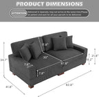 Modular Sectional Couches for Living Room, 82.6" Modern Loveseat 2-Seater Sofa Couch, Upholstered Couches for Living Room Bedroom, Grey