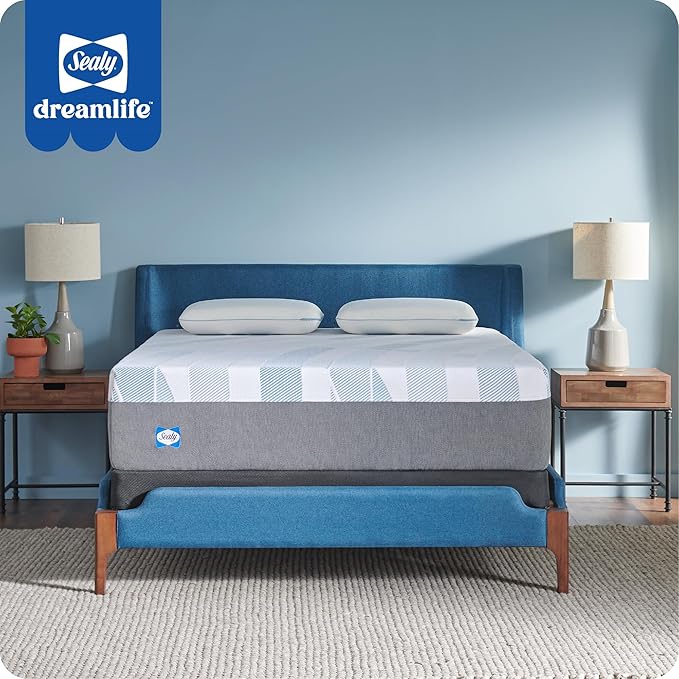 Sealy Dreamlife 14” Hybrid Mattress-in-a-Box, Full, SealyComfort Gel Memory Foam, SealyResponsive Encased Coils, Machine Washable Cover
