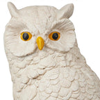 Alpine Corporation JUM584 Indoor Outdoor Life Like Owl on Tree Trunk Garden Static, Rustic Owl Statue for Yard, 28" Tall, White