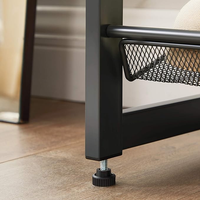 SONGMICS Shoe Rack, 3-Tier Shoe Organizer, Metal Shoe Storage for Garage, Stackable Shoe Shelf, with Adjustable Flat or Angled Shelves, 9-12 Pairs, Charcoal Gray ULMR03GB